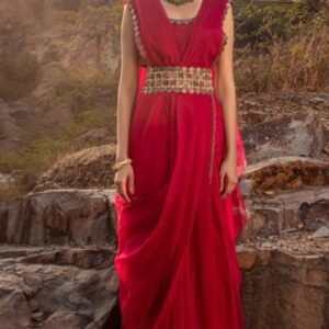 NOMADIC FUCHSIA PRE-DRAPED SAREE