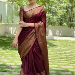 Royal Maroon Banarasi Silk Saree