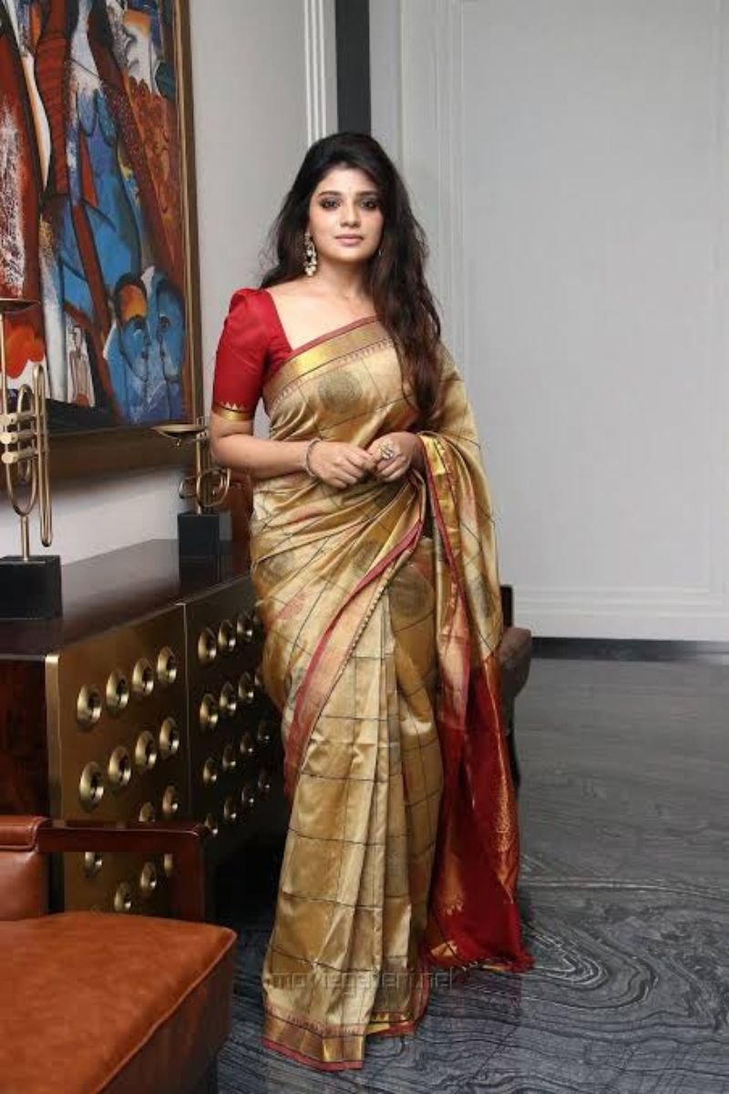 Classic Gold and Maroon Silk Saree